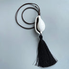 Boho Shell Tassel Lariat Necklace for Women – Layered Beach &amp; Vacation Jewelry