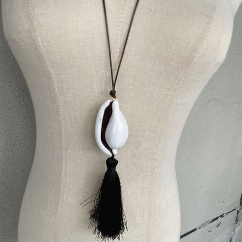 Boho Shell Tassel Lariat Necklace for Women – Layered Beach &amp; Vacation Jewelry