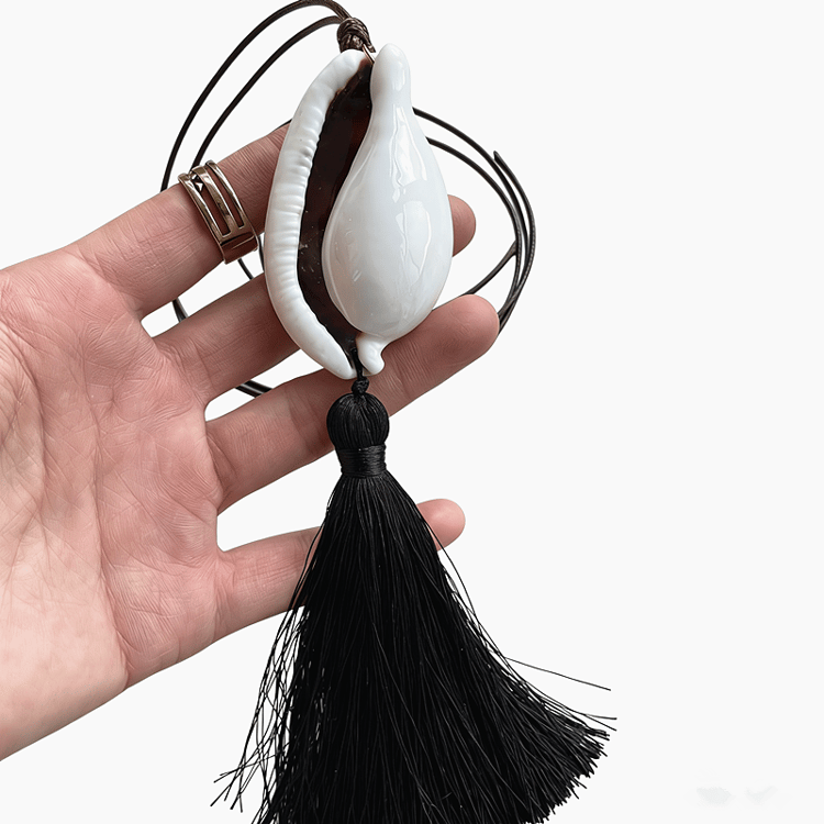 Boho Shell Tassel Lariat Necklace for Women – Layered Beach &amp; Vacation Jewelry