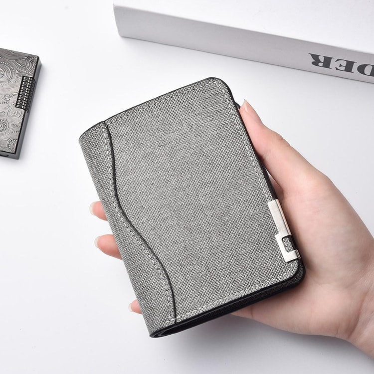 Ultra-Thin Canvas Wallet for Men – Slim Vertical Card Holder