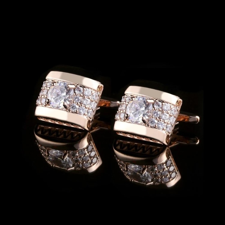 Rhinestone Cufflinks for Men – Elegant Formal Shirt &amp; Suit Accessories