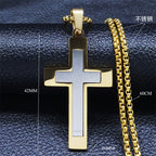 Stainless Steel Cross Pendant Necklace for Men & Women