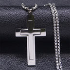 Stainless Steel Cross Pendant Necklace for Men & Women