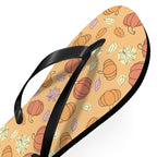Pumpkin &amp; Autumn Leaves Flip Flops – Fall Harvest Casual Sandals