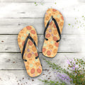 Pumpkin &amp; Autumn Leaves Flip Flops – Fall Harvest Casual Sandals