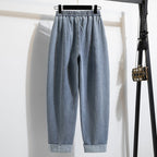 Women's High Elastic Waist Harem Jeans – Relaxed Fit Denim Pants
