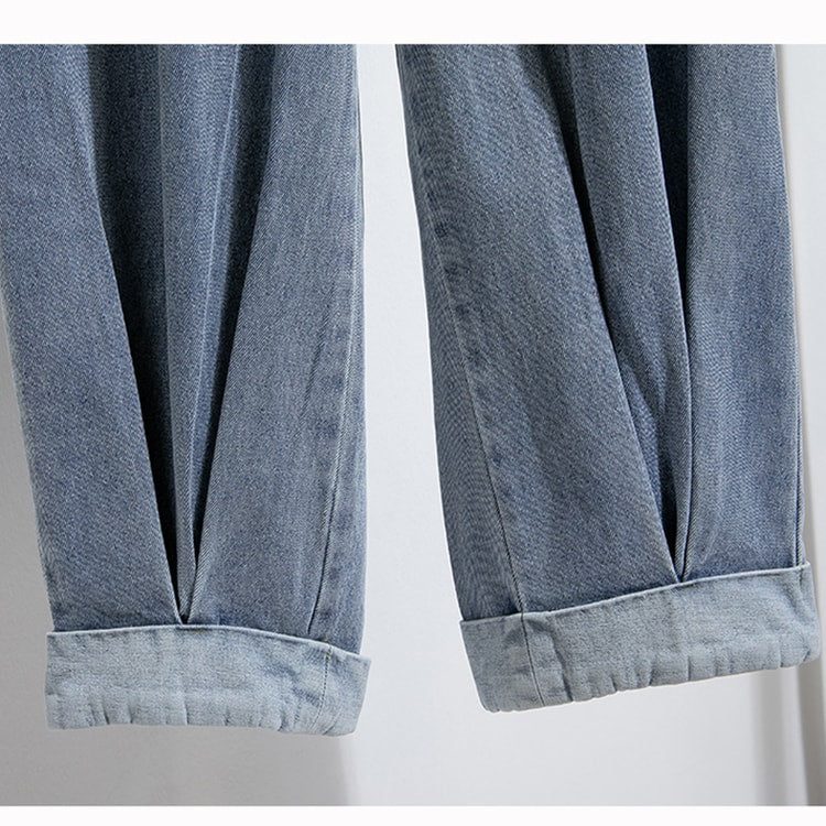 Women's High Elastic Waist Harem Jeans – Relaxed Fit Denim Pants