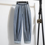 Women's High Elastic Waist Harem Jeans – Relaxed Fit Denim Pants